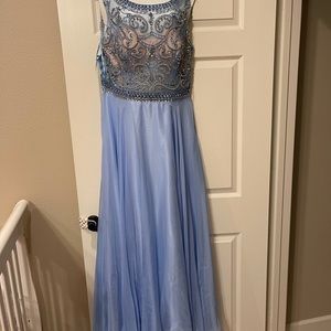 Blue prom flowy dress